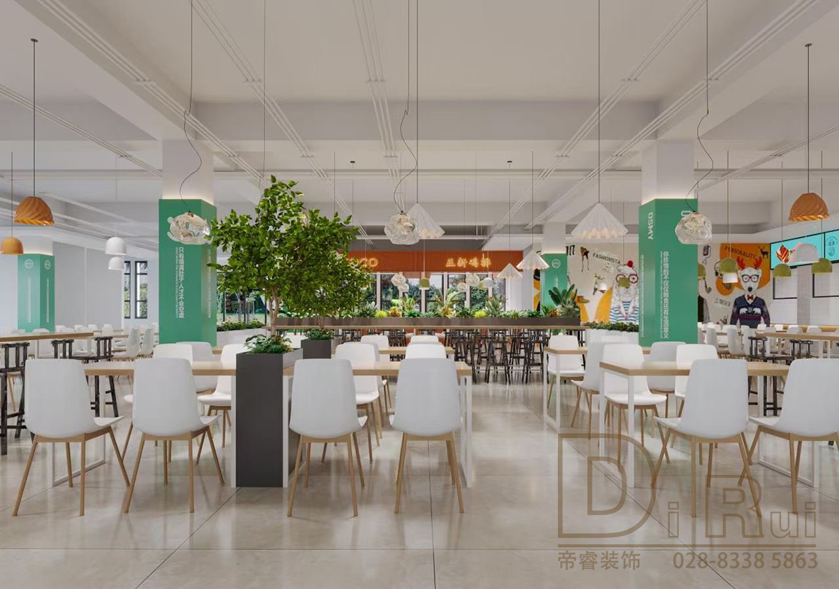 大學(xué)食堂校園餐廳裝修設(shè)計效果圖